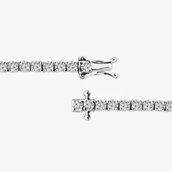 (F / Si2) Womens 10 CT. T.W. Lab-Grown White Diamond 10K Gold 18 Inch Tennis Necklace