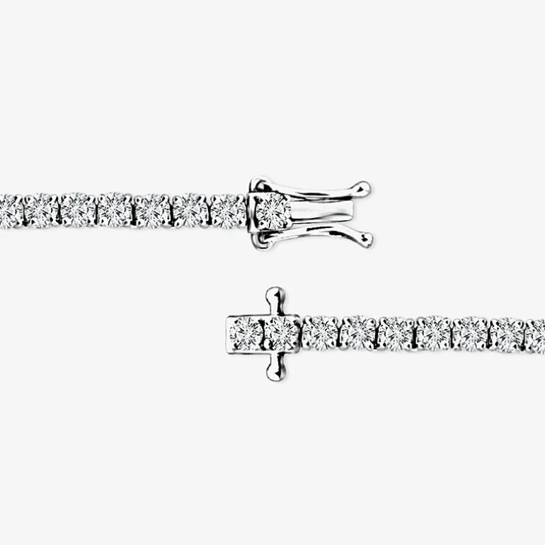 (F / Si2) Womens 10 CT. T.W. Lab-Grown White Diamond 10K Gold 18 Inch Tennis Necklace