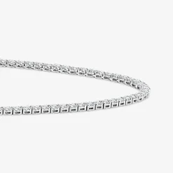 (F / Si2) Womens 10 CT. T.W. Lab-Grown White Diamond 10K Gold 18 Inch Tennis Necklace