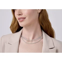 (F / Si2) Womens 10 CT. T.W. Lab-Grown White Diamond 10K Gold 18 Inch Tennis Necklace