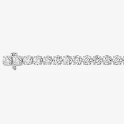 (F / Si2) Womens 10 Ct.T.W. Lab Grown White Diamond 10K Gold Round 7.25 Inch Tennis Bracelet