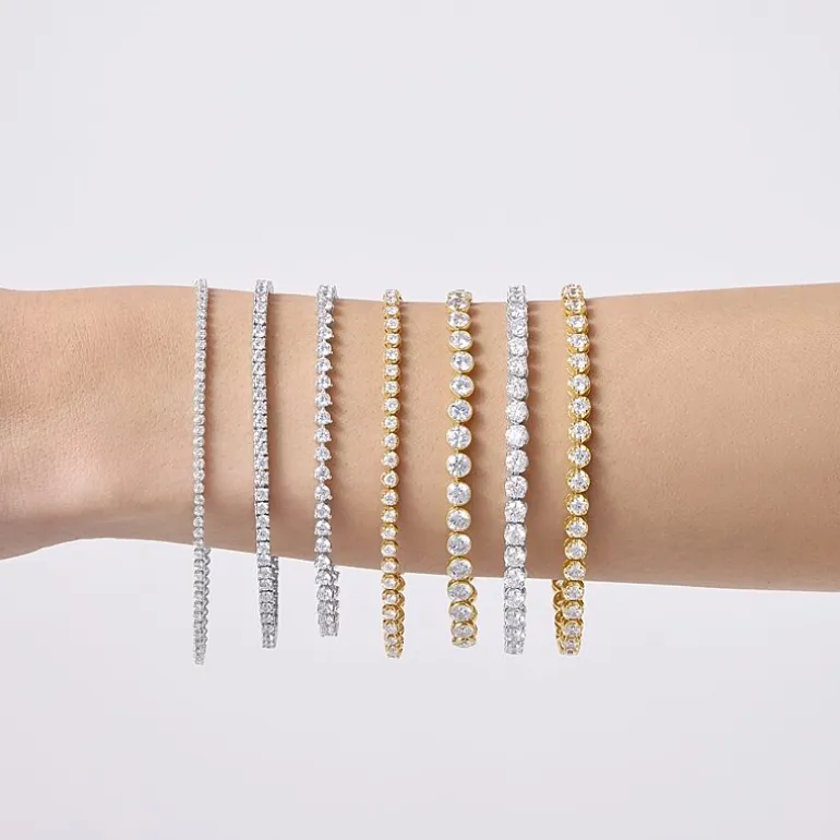 (F / Si2) Womens 10 Ct.T.W. Lab Grown White Diamond 10K Gold 7 Inch Tennis Bracelet