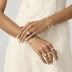 (F / Si2) Womens 10 Ct.T.W. Lab Grown White Diamond 10K Gold 7 Inch Tennis Bracelet