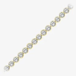 (F / Si2) Womens 10 Ct.T.W. Lab Grown White Diamond 10K Gold 7 Inch Tennis Bracelet