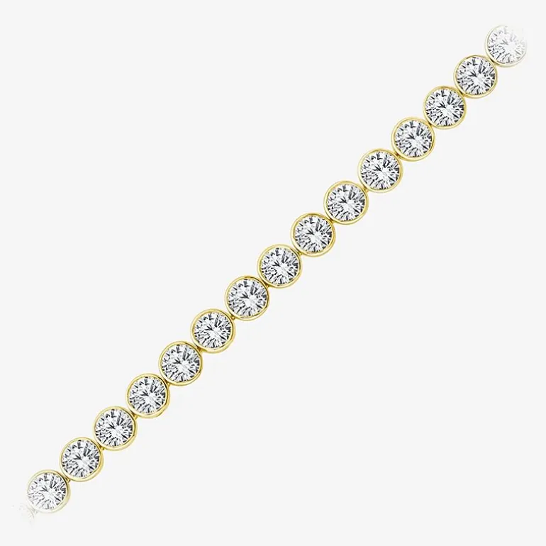 (F / Si2) Womens 10 Ct.T.W. Lab Grown White Diamond 10K Gold 7 Inch Tennis Bracelet