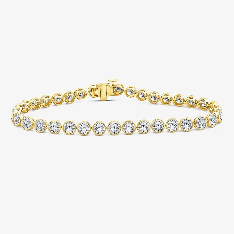 (F / Si2) Womens 10 Ct.T.W. Lab Grown White Diamond 10K Gold 7 Inch Tennis Bracelet