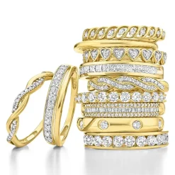 (F / Si2) Womens 1/2 CT. T.W. Lab Grown White Diamond 10K Gold Anniversary Band