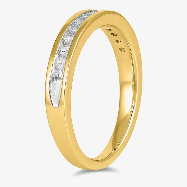 (F / Si2) Womens 1/2 CT. T.W. Lab Grown White Diamond 10K Gold Anniversary Band