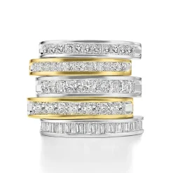(F / Si2) Womens 1/2 CT. T.W. Lab Grown White Diamond 10K Gold Anniversary Band