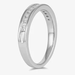 (F / Si2) Womens 1/2 CT. T.W. Lab Grown White Diamond 10K Gold Anniversary Band