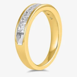 (F / Si2) Womens 1 CT. T.W. Lab Grown White Diamond 10K Gold Anniversary Band
