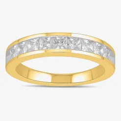 (F / Si2) Womens 1 CT. T.W. Lab Grown White Diamond 10K Gold Anniversary Band