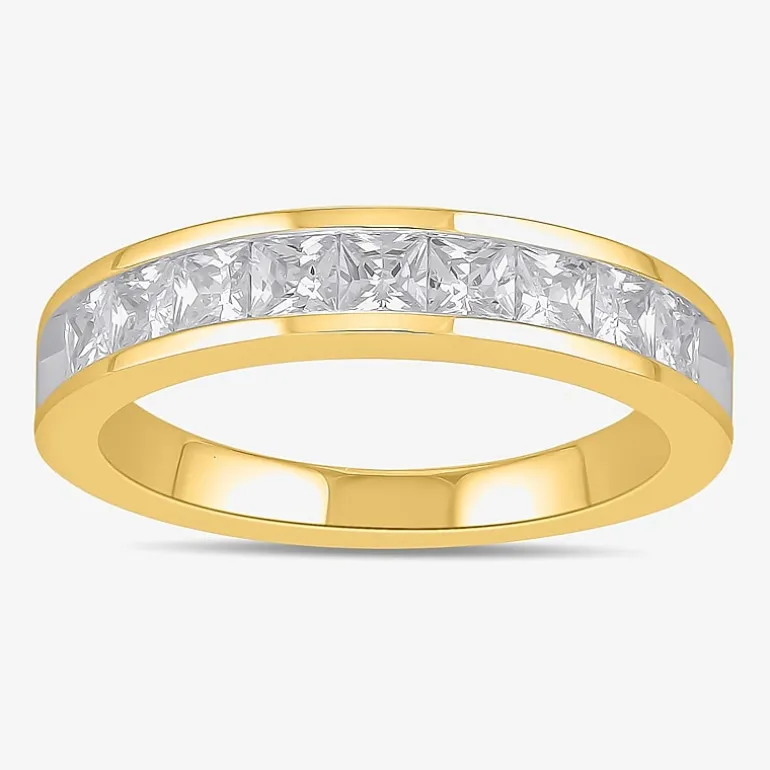 (F / Si2) Womens 1 CT. T.W. Lab Grown White Diamond 10K Gold Anniversary Band