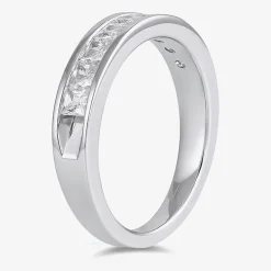 (F / Si2) Womens 1 CT. T.W. Lab Grown White Diamond 10K Gold Anniversary Band