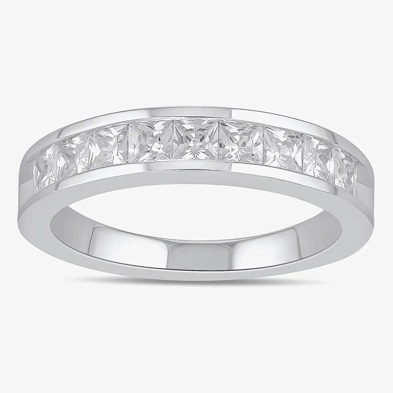 (F / Si2) Womens 1 CT. T.W. Lab Grown White Diamond 10K Gold Anniversary Band