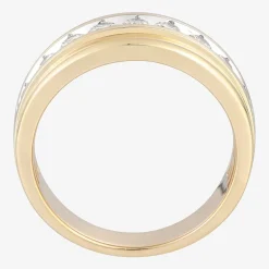(F / Vs2) Mens 9M 1 CT. T.W. Lab Grown White Diamond 10K Gold Round Wedding Band