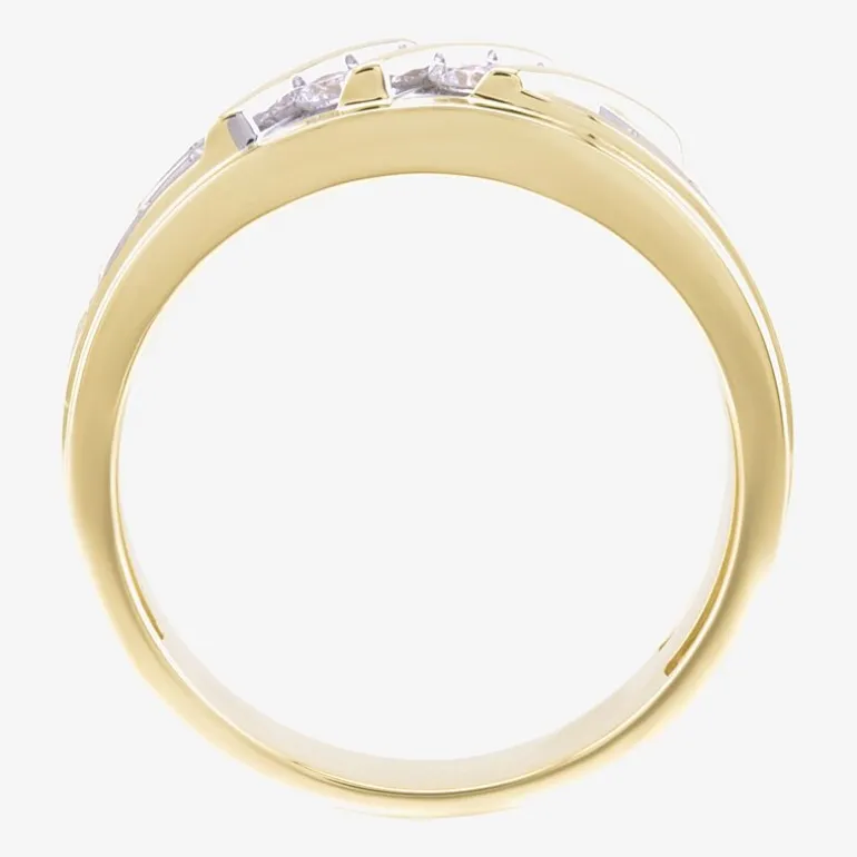 (F / Vs2) Mens 10MM 1 CT. T.W. Lab Grown White Diamond 10K Gold Wedding Band