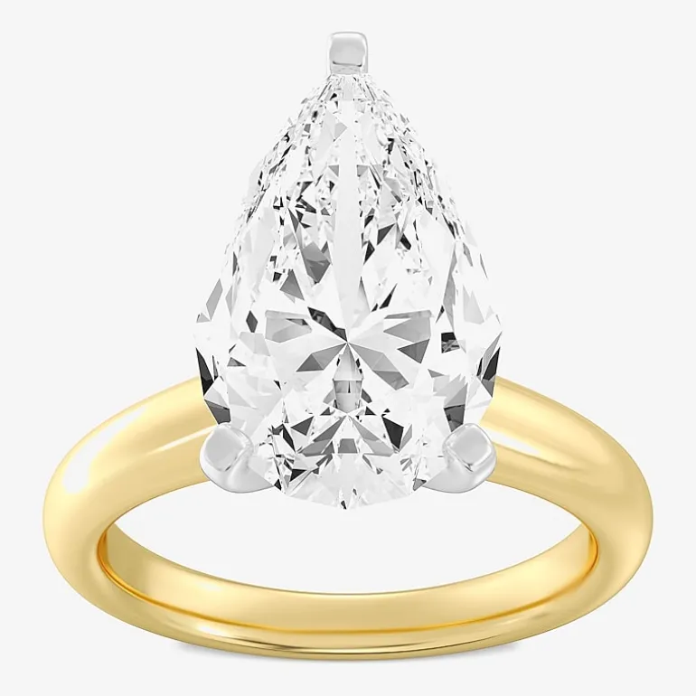 (F / VS1) Womens 5 CT. Lab-Grown White Diamond 14K Gold Pear Solitaire Engagement Ring