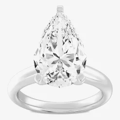 (F / VS1) Womens 5 CT. Lab-Grown White Diamond 14K Gold Pear Solitaire Engagement Ring