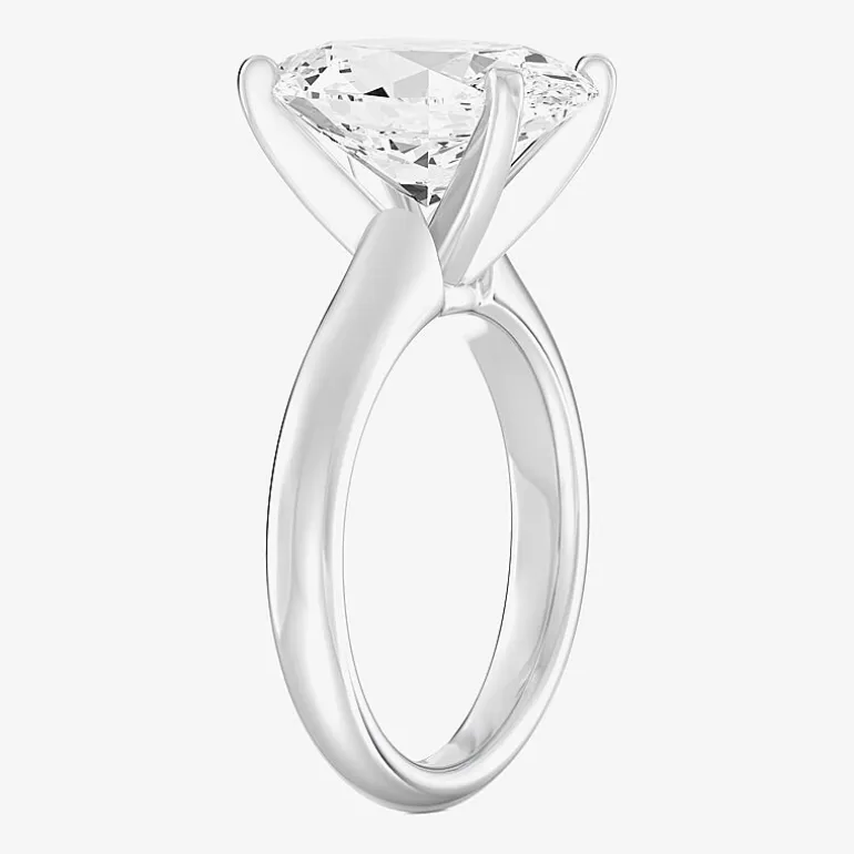 (F / VS1) Womens 5 CT. Lab-Grown White Diamond 14K Gold Oval Solitaire Engagement Ring