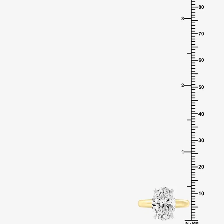 (F / VS1) Womens 5 CT. Lab-Grown White Diamond 14K Gold Oval Solitaire Engagement Ring