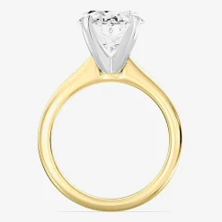 (F / VS1) Womens 5 CT. Lab-Grown White Diamond 14K Gold Oval Solitaire Engagement Ring
