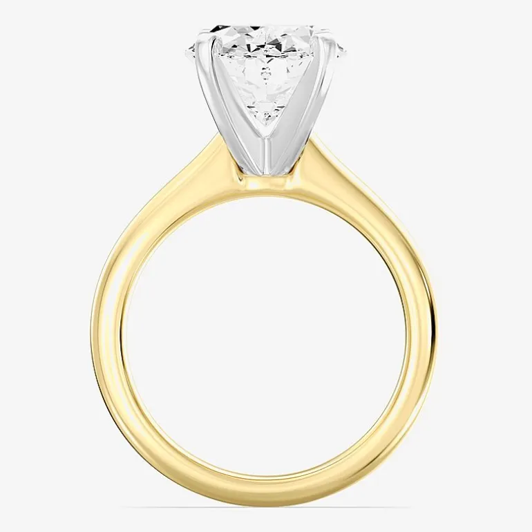 (F / VS1) Womens 5 CT. Lab-Grown White Diamond 14K Gold Oval Solitaire Engagement Ring