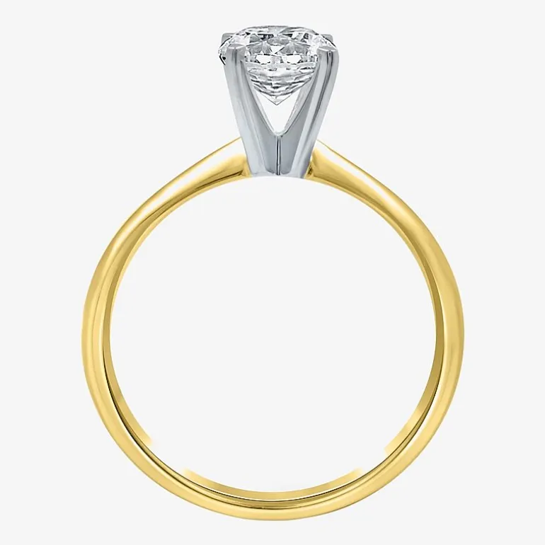 (F / VS2) Womens 1 CT. Lab-Grown White Diamond 14K Gold Round Solitaire Engagement Ring