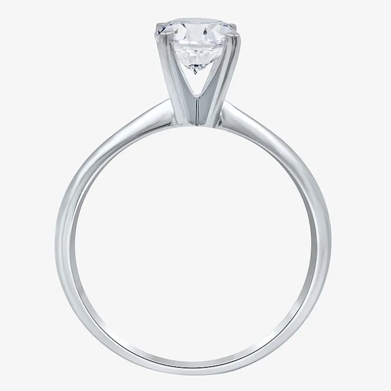 (F / VS2) Womens 1 CT. Lab-Grown White Diamond 14K Gold Round Solitaire Engagement Ring