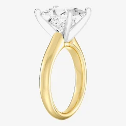 (F / VS1) Womens 5 CT. Lab-Grown White Diamond 14K Gold Princess-cut Solitaire Engagement Ring