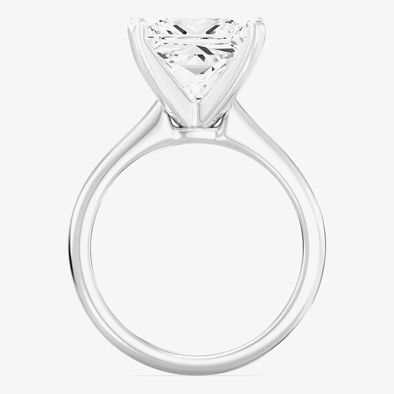 (F / VS1) Womens 5 CT. Lab-Grown White Diamond 14K Gold Princess-cut Solitaire Engagement Ring