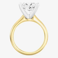 (F / VS1) Womens 5 CT. Lab-Grown White Diamond 14K Gold Princess-cut Solitaire Engagement Ring