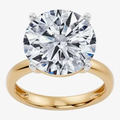 (F / Vs2) Womens 10 Ct. Lab Grown White Diamond 14K Gold Round Solitaire Engagement Ring