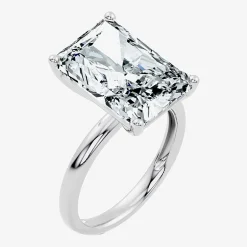 (F/Vs2) Womens 10 Ct. Lab Grown White Diamond 14K Gold Rectangular Solitaire Engagement Ring