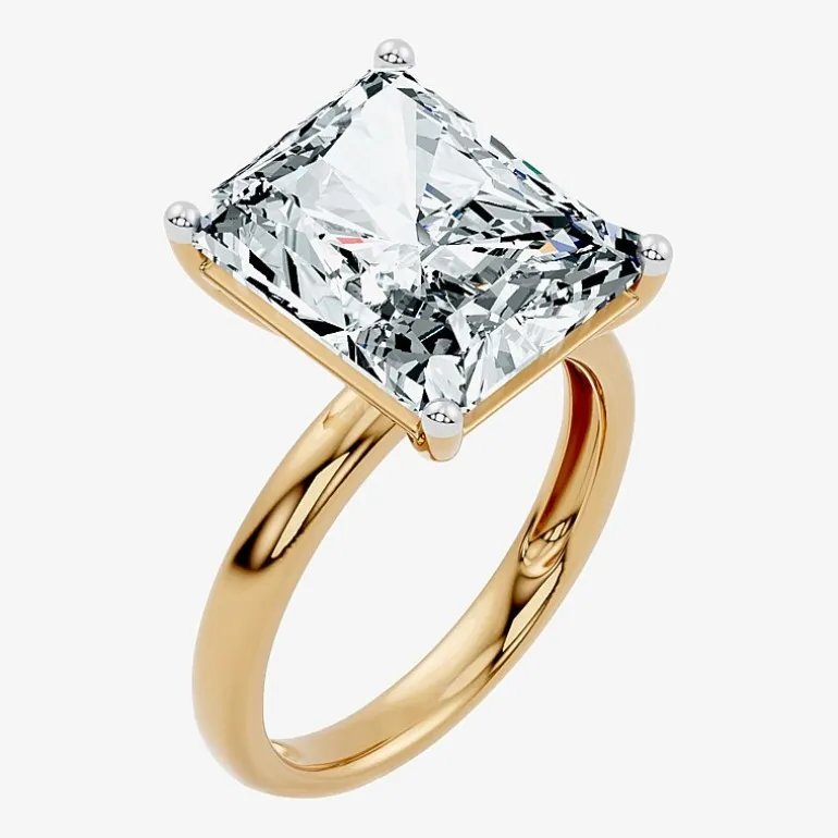 (F/Vs2) Womens 10 Ct. Lab Grown White Diamond 14K Gold Rectangular Solitaire Engagement Ring