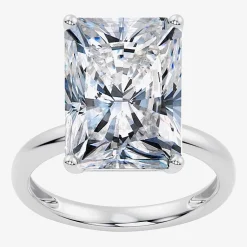 (F/Vs2) Womens 10 Ct. Lab Grown White Diamond 14K Gold Rectangular Solitaire Engagement Ring