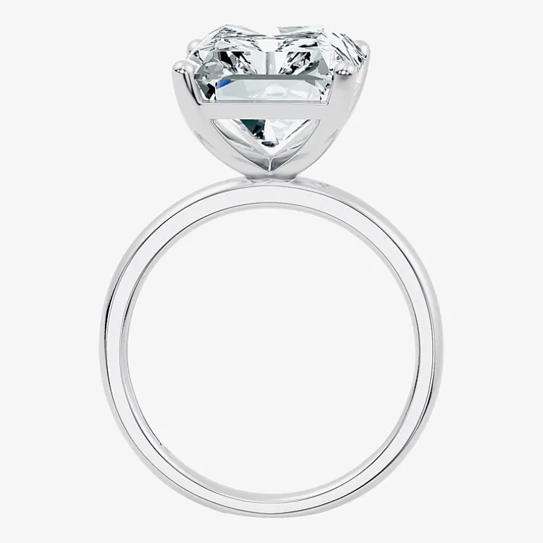 (F/Vs2) Womens 10 Ct. Lab Grown White Diamond 14K Gold Rectangular Solitaire Engagement Ring