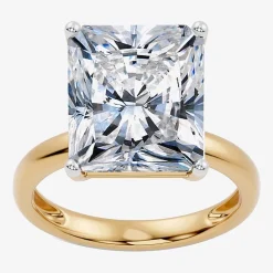 (F/Vs2) Womens 10 Ct. Lab Grown White Diamond 14K Gold Rectangular Solitaire Engagement Ring
