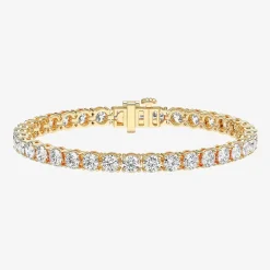 (F / Vs2) Womens 10 Ct.T.W. Lab Grown White Diamond 14K Gold Over Silver 6 1/2 Inch Tennis Bracelet