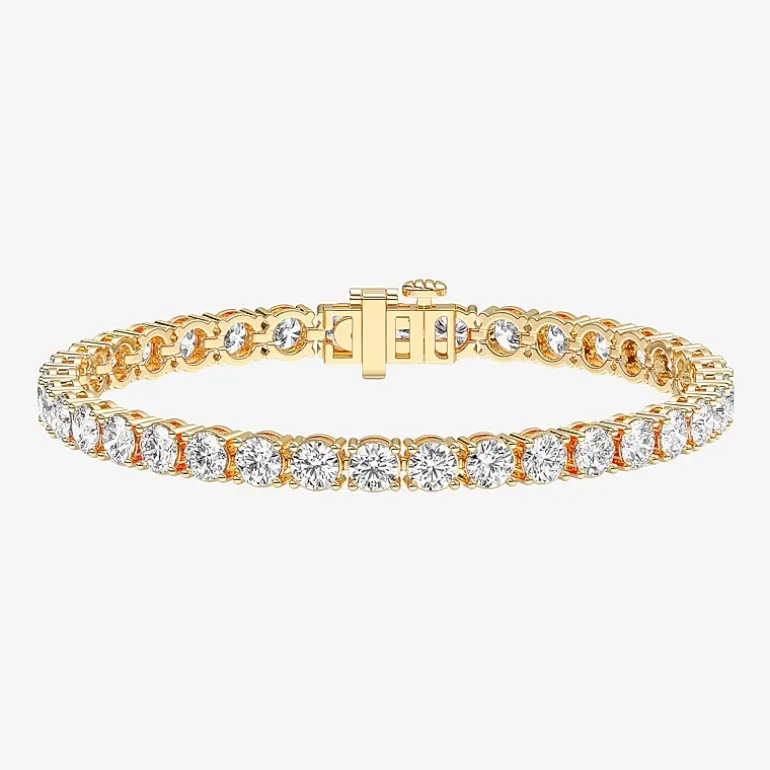 (F / Vs2) Womens 10 Ct.T.W. Lab Grown White Diamond 14K Gold Over Silver 6 1/2 Inch Tennis Bracelet