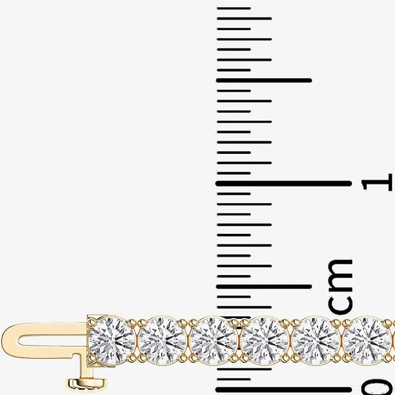 (F / Vs2) Womens 10 Ct.T.W. Lab Grown White Diamond 14K Gold Over Silver 6 1/2 Inch Tennis Bracelet