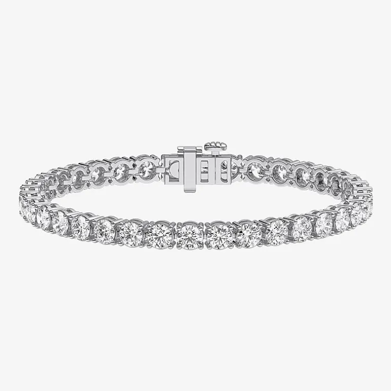 (F / Vs2) Womens 10 Ct.T.W. Lab Grown White Diamond 14K Gold Over Silver 6 1/2 Inch Tennis Bracelet