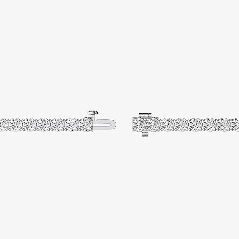 (F / Vs2) Womens 10 Ct.T.W. Lab Grown White Diamond 14K Gold Over Silver 6 1/2 Inch Tennis Bracelet