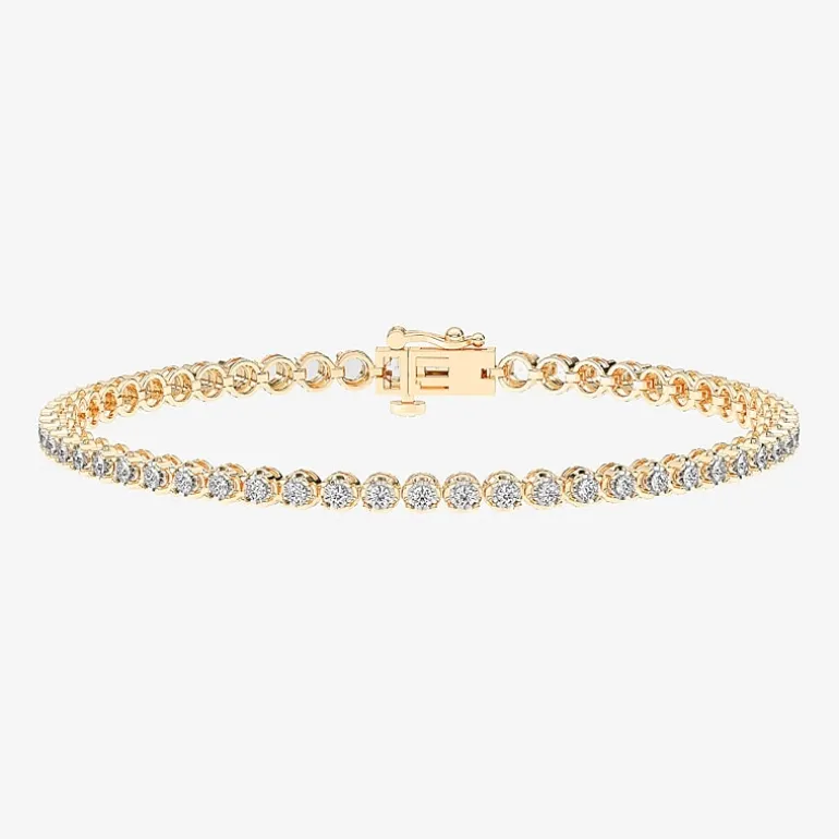 (F / Vs2) Womens 2 CT. T.W. Lab Grown White Diamond Sterling Silver 8 Inch Tennis Bracelet