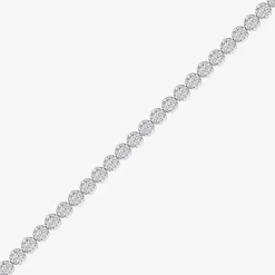 (F / Vs2) Womens 2 CT. T.W. Lab Grown White Diamond Sterling Silver 8 Inch Tennis Bracelet
