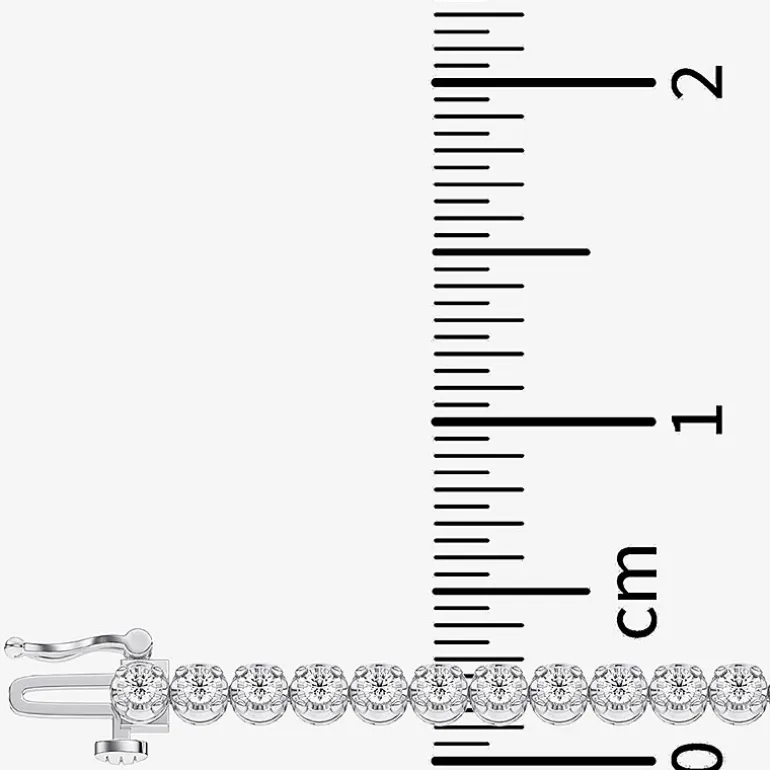 (F / Vs2) Womens 2 CT. T.W. Lab Grown White Diamond Sterling Silver 8 Inch Tennis Bracelet