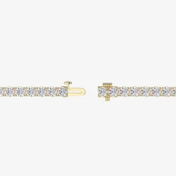 (F / Vs2) Womens 10 Ct.T.W. Lab Grown White Diamond 14K Gold Over Silver 7.25 Inch Tennis Bracelet