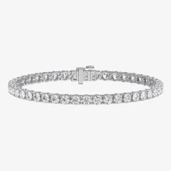 (F / Vs2) Womens 10 Ct.T.W. Lab Grown White Diamond 14K Gold Over Silver 7.25 Inch Tennis Bracelet