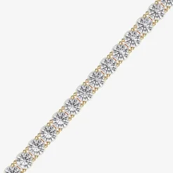 (F / Vs2) Womens 10 Ct.T.W. Lab Grown White Diamond 14K Gold Over Silver 7.25 Inch Tennis Bracelet
