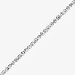 (F / Vs2) Womens 2 CT. T.W. Lab Grown White Diamond 14K Gold Over Silver 6 1/2 Inch Tennis Bracelet
